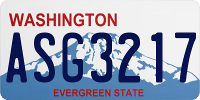 WA license plate ASG3217