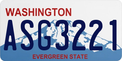WA license plate ASG3221