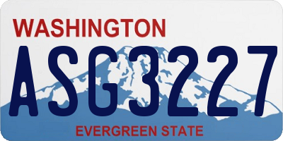 WA license plate ASG3227
