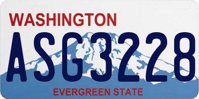 WA license plate ASG3228