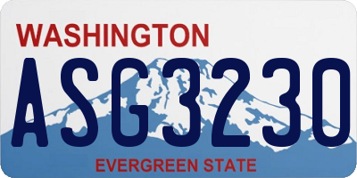 WA license plate ASG3230