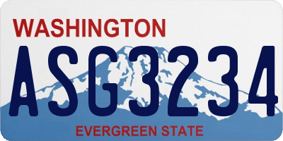 WA license plate ASG3234