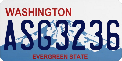 WA license plate ASG3236