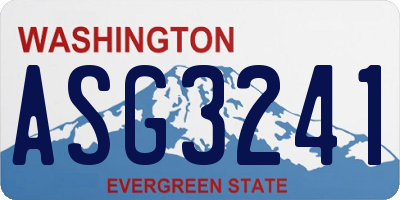 WA license plate ASG3241