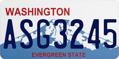 WA license plate ASG3245