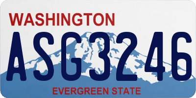 WA license plate ASG3246