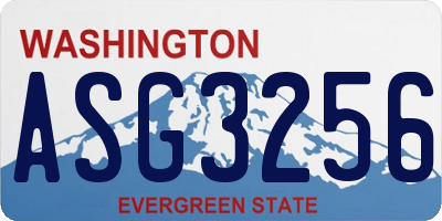WA license plate ASG3256