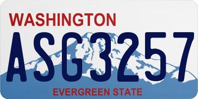 WA license plate ASG3257