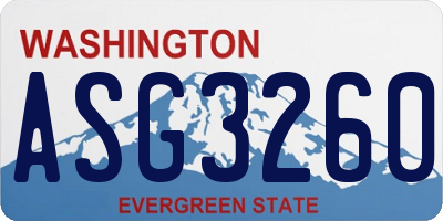 WA license plate ASG3260
