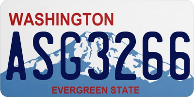 WA license plate ASG3266