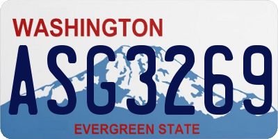 WA license plate ASG3269
