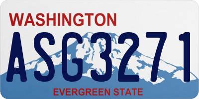WA license plate ASG3271