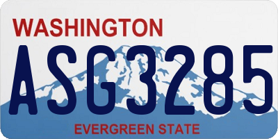 WA license plate ASG3285