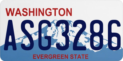 WA license plate ASG3286