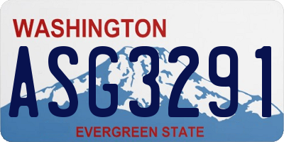 WA license plate ASG3291
