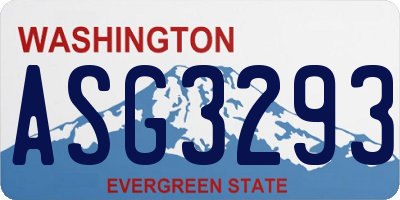 WA license plate ASG3293