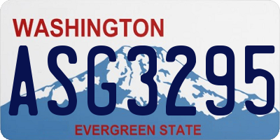 WA license plate ASG3295
