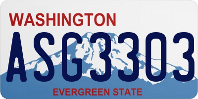 WA license plate ASG3303