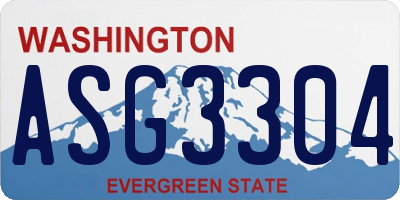 WA license plate ASG3304