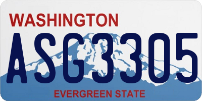 WA license plate ASG3305