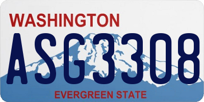 WA license plate ASG3308