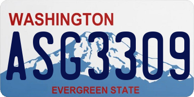 WA license plate ASG3309