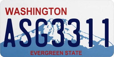 WA license plate ASG3311