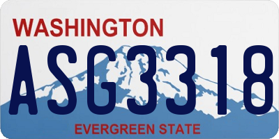 WA license plate ASG3318