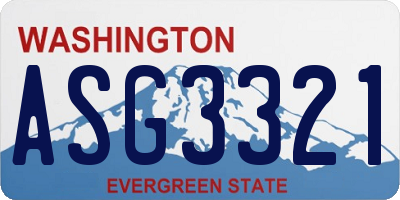 WA license plate ASG3321