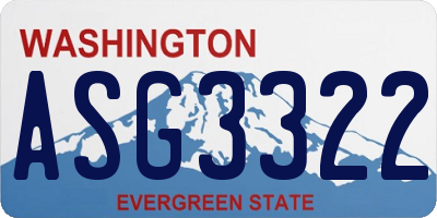 WA license plate ASG3322