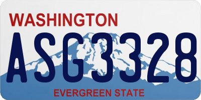 WA license plate ASG3328