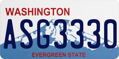WA license plate ASG3330