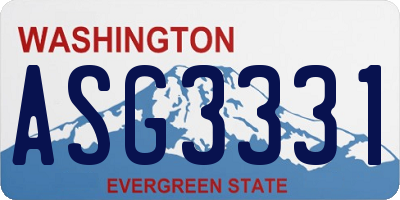 WA license plate ASG3331