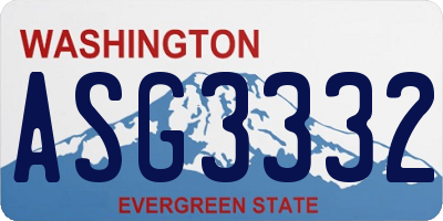 WA license plate ASG3332