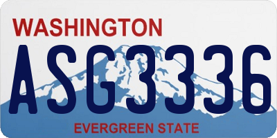 WA license plate ASG3336