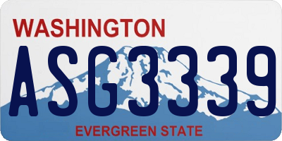 WA license plate ASG3339