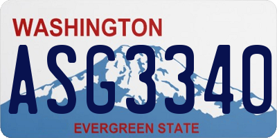 WA license plate ASG3340