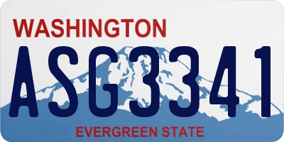 WA license plate ASG3341