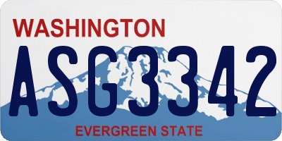 WA license plate ASG3342