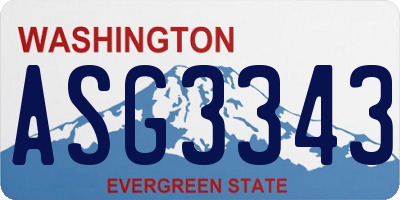 WA license plate ASG3343