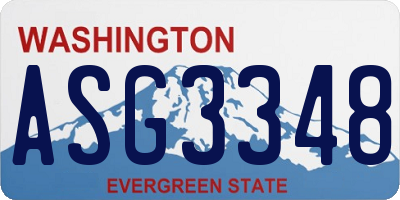 WA license plate ASG3348