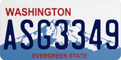 WA license plate ASG3349