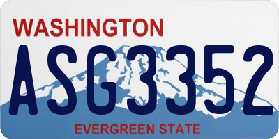 WA license plate ASG3352