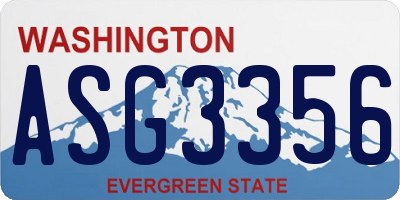 WA license plate ASG3356