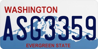 WA license plate ASG3359