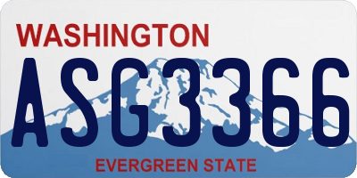WA license plate ASG3366