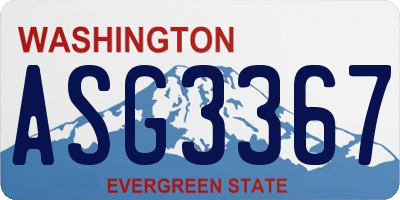WA license plate ASG3367