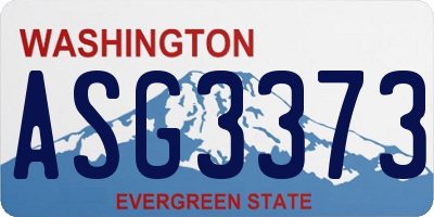 WA license plate ASG3373