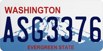 WA license plate ASG3376
