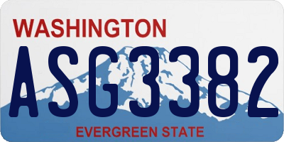WA license plate ASG3382